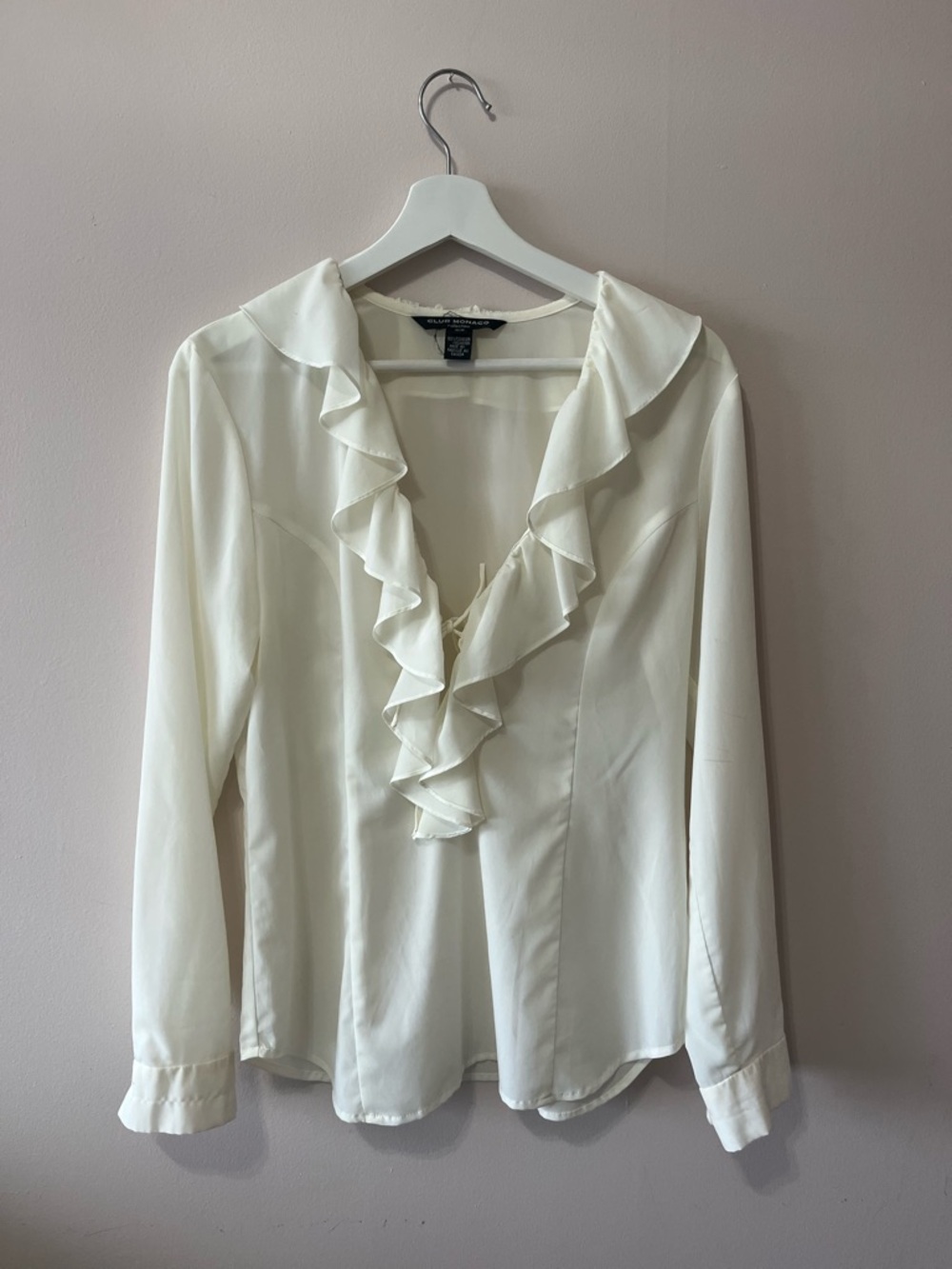 Club Monaco Vintage Ruffled V-Neck Blouse - Women